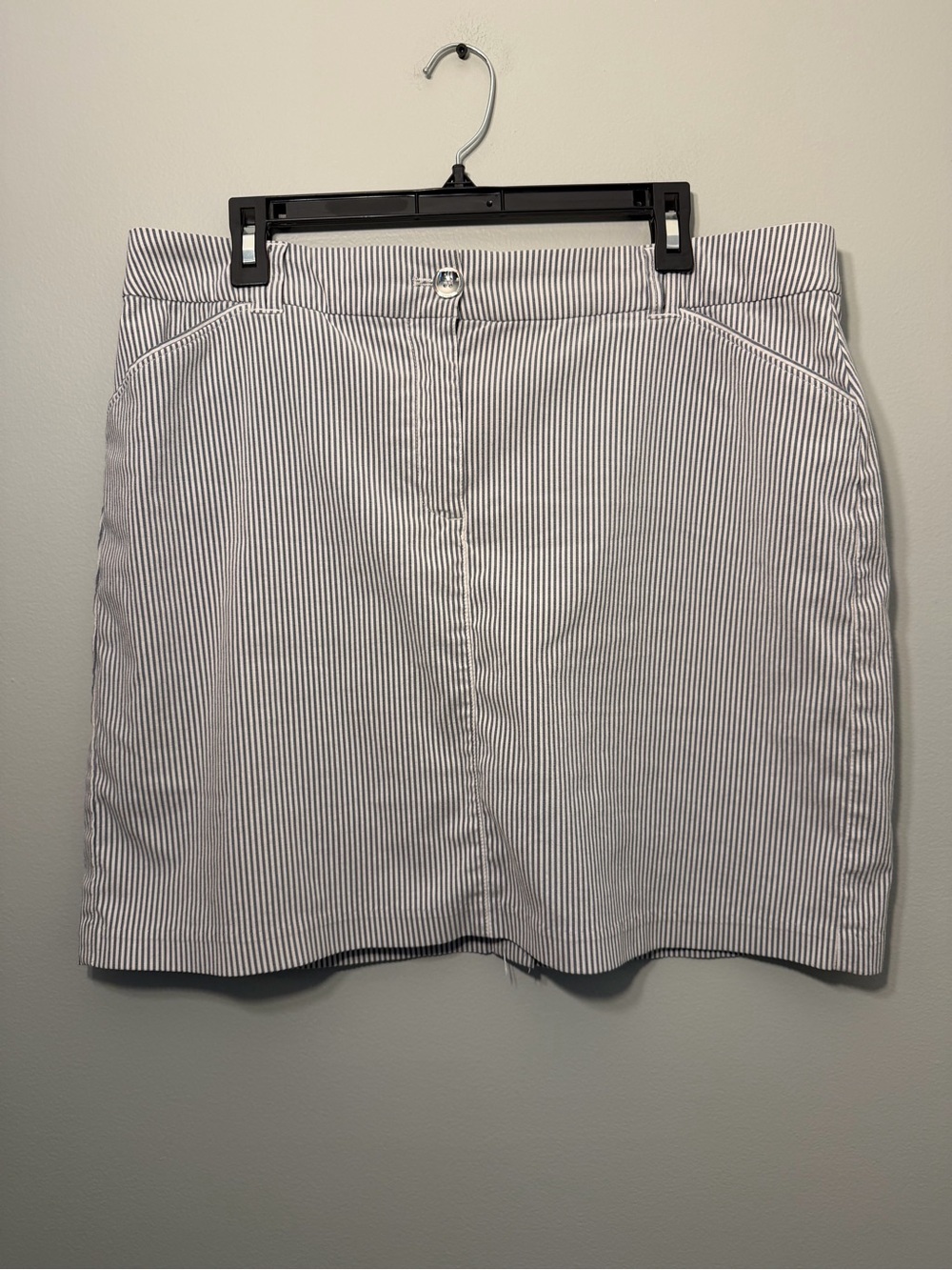 Charter Club White and Navy Striped Mini Skirt